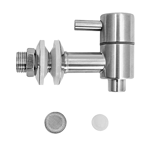 QWORK® 304 Edelstahl Getränkespender Zapfhahn, Zapfhahn Ersatzzapfen für Bierfass Weinfass Glas Container (16mm)