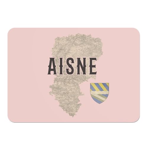Sets de table en liège anti-rayure napperons souples rose grand format carte ancienne Aisne