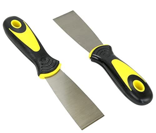 Harrier Soft Grip Handle Putty Scraper Knife, Flexible Blade, 1.5-inch Wide, 4-Pack