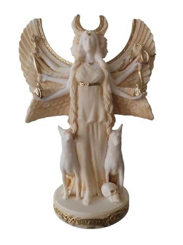Estatua Hecate Diosa Griega Triple de Magia en Dorado 18cm