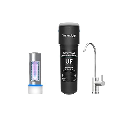 Waterdrop 10UB-UF 0.01 ?m Ultra Filtration Under Sink Water Filter System and Waterdrop LED UV? Ultr?violët Water Filter for Under Sink Water Filter System