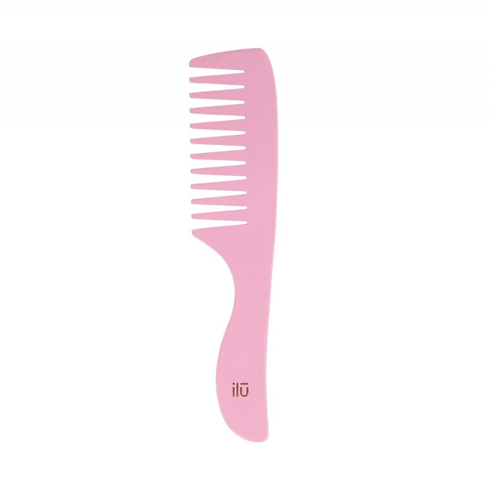 T4B ILU Bamboom Peigne A Cheveux En Bambou (dents largement espacées - rose)