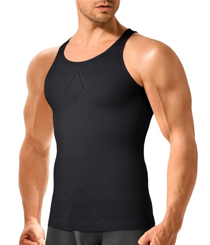 Eleady Black Gynecomastia Compression Shirt Men Vest Mens Shaper Tank Top Slimming Undershirt...