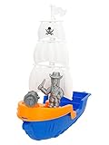 BIECO 06000927 – Kit de Juguetes de Arena con Barco Pirata y Accesorios, Aprox. 40 cm