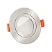 Produktbild 5x dimmbare, ultra flache 25mm Bad LED Einbaustrahler IP44 | 6W statt 70W | 230V | 3000 Kelvin | warmweiße Lichtfarbe | Eisen-gebürstetes Aluminum | 5er Set 3000K