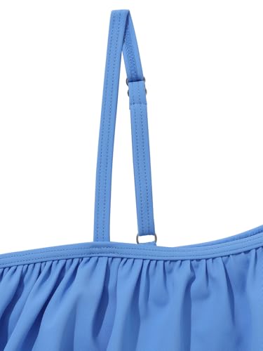 Image of URMAGIC Girls Swimsuits 3 Piece Tankini Bathing Suit Set Bikini Swimwear with Cover Up Beach Skirt 7-14 Years