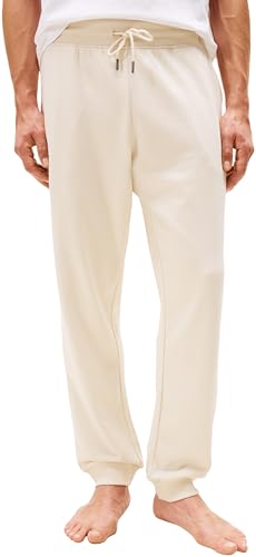 Tommy Hilfiger Men’s Jogging Bottoms with Drawstring, Off-White (Newsprint), L