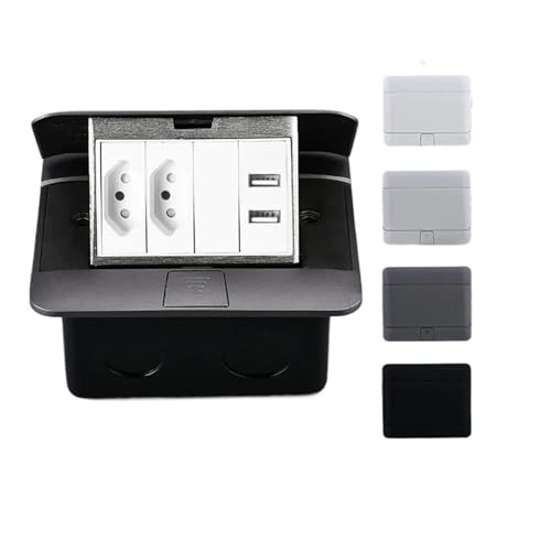 �A���~�J�o�[�e�[�u���R���Z���g�\�P�b�g USB HDMI �|�b�v�A�b�v�t���A�\�P�b�g �f�X�N�g�b�v�R���Z���g �B���\�P�b�g EU 146x120mm(Black,2Brazil-socket-2USB)