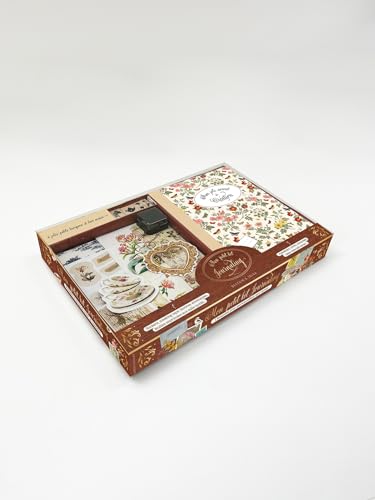 Mon petit kit Journaling: Coffret avec des enveloppes, Un joli carnet pointillé, 6 jolis tampons en bois et leur encrier, 10 planches de stickers, 60 planches de papiers