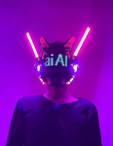 Masque punk pour cosplay à LED réglable pour Halloween, fête, carnaval pour homme et femme – vue 3
