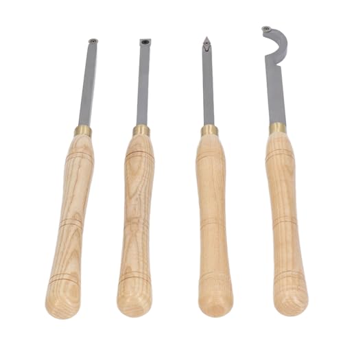 Set de 4 herramientas de torneado para torno con mango de madera miniatura 6