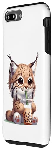 Hülle für iPhone 7 Plus/8 Plus Kawaii Luchse Bubble Tea Boba Luchs