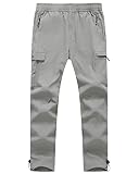 [YSENTO] アウトドア パンツ メンズ 登山ウェア トレッキングパンツ 伸縮 撥水パンツ ランニング ロングパンツ 裾ストッパー ポケット5つ ゴルフ サイクリングパンツ 薄手 ズボン 02グレー 2XL