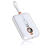 290円お得！モバイルバッテリー 小型 10000mah 大容量 PD22.5W&QC3.0急速充電 コンパクト 3台同時充電 Type-C&Lightingケーブル内蔵 LCD残量表示 携帯充電器軽量 PSE認証済 モバイル・バッテリー 携帯充電器 スマホ充電器 モバイルばってりー 機内持込可能 旅行/出張/アウトドア/停電対策防災グッズ iPhone＆iPad&Androidなど各種対応 (ホワイト)