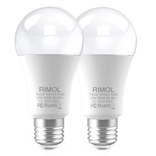 RIMOL Radar Motion Sensor Outdoor LED Bulbs (2 Pack)