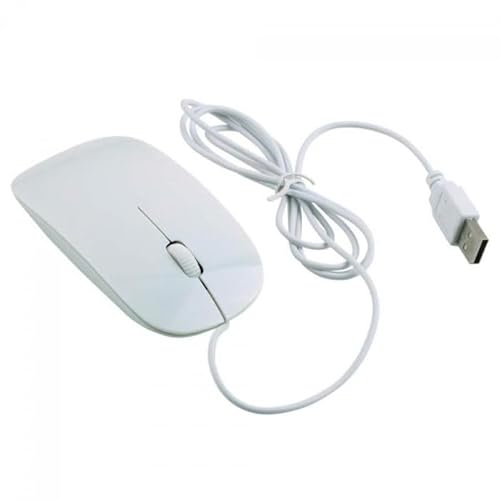 Souris Optique Filaire 1200 DPI – USB – 1,10 m – Compatible PC et Mac – Design Ergonomique – Blanc – Straße Tech