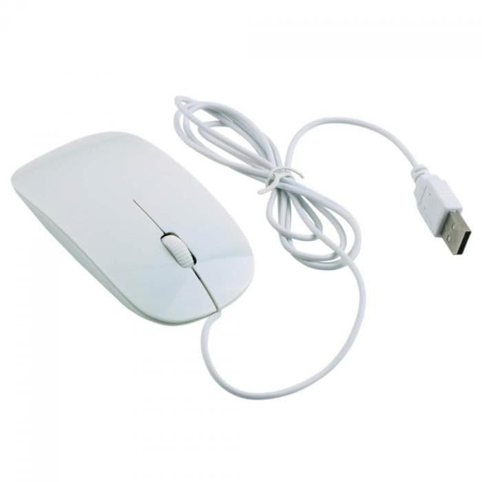 Souris Optique Filaire 1200 DPI – USB – 1,10 m – Compatible PC et Mac – Design Ergonomique...