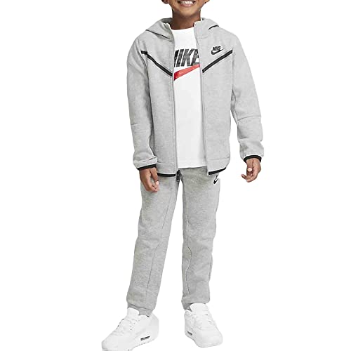 Nike Sportswear Tech Fleece Hoodie and Pants Set (Toddler/Little Kids) Dark Grey Heather