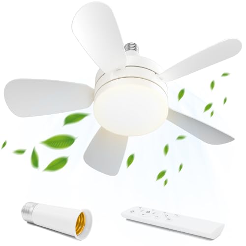 CARPESUN 45cm 5 Aspas Lámpara Ventilador de Techo con Luz Silencioso DC Ventiladores de Techo con Luz Silencioso