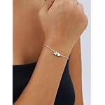 ChicSilver Sterling Silver Initial Bracelet Letters Personalized Heart Bracelet Hypoallergenic Dainty Bracelets for Women - Image 2