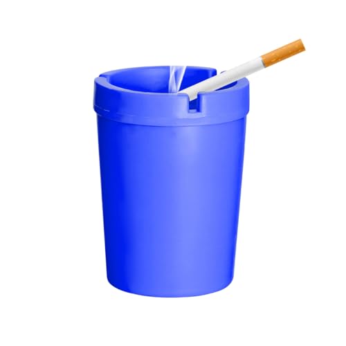 Image of Ohleats Car Ashtray, Smokeless Smellproof Windproof Self-Extinguishing Auto Ashtray, Portable Mini Vehicle Cigarette Trash Can Fits Most Cup Holder for Home Office, Car Accessories (Blue)