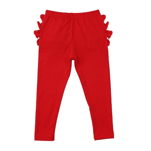 Image of HOOLCHEAN Baby Toddler and Little Girls Ruffles Buttocks Leggings Solid Color Pants
