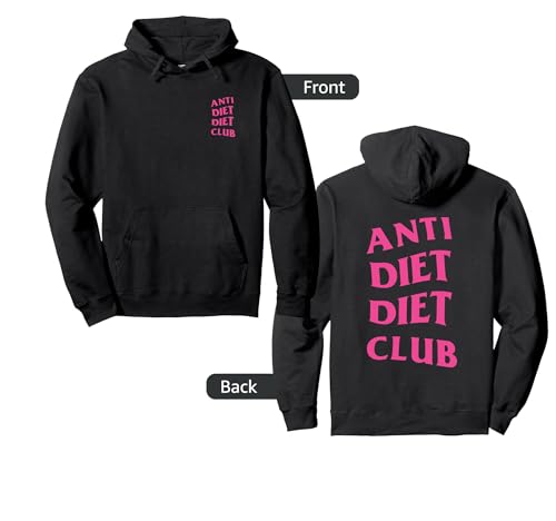 Anti Diet Diet Club Pink Logo (Front + Back Design) Pullover Hoodie