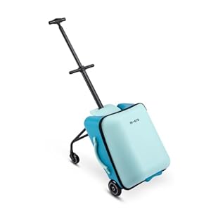 Micro | Suitcase Scooter | Eazy Ride on Trike Suitcase for Kids | Toddler Flight Essential | Foldable & Lightweight | Holiday Stroller | 18 Months+ | Blue