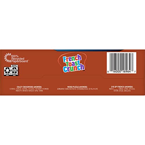 French Toast Crunch Breakfast Cereal, Crispy Sweetened Corn Cereal, 17.4 Oz Family Size Cereal Box #TOP2