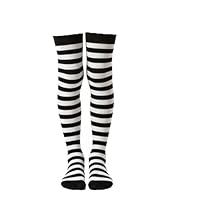 A2Z 4 Kids Girls Boys Striped Stockings Halloween Fancy Dress Accessory Over Knee Socks Soft Stretchy Polyester Witch Clown Pirate Theme Wear for 4-14 Years