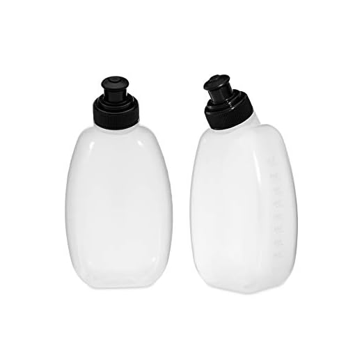 BRINGIT Sport Running Belt Water Bottles, 2-Pack of 10 OZ Bottles, Fits Running Hydration Belt, Pull-top Plastic Water Bottles, Also Practical for Lunchboxes or Backpacks