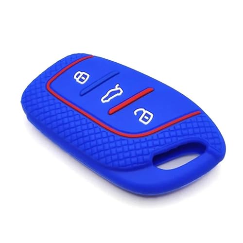 Porte-clés silicone pour MG 4 2023 Ev HS GT ZS boîtier clé bleu 3 boutons