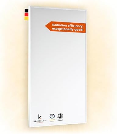 Infrared Space Heater 600W - suited for 86-142ft² - energy efficient electric heating - wall-mounted - warms up quickly - over-heating protection - silent - carefree - pleasant warmth