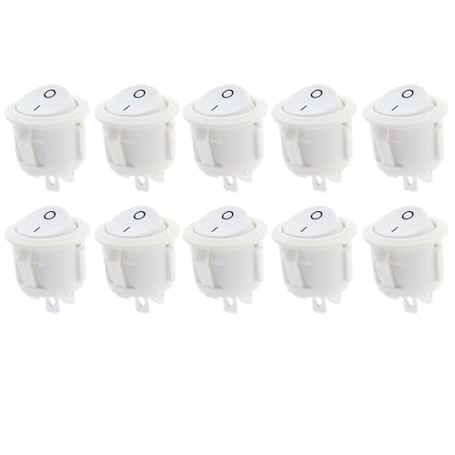 Interruptores redondos de 16mm blancos para sistemas de 2 pines, pack de 10 unidades duraderas 1