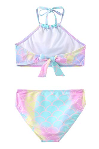 Image of Girls Two Piece Bikini Swimsuits Hawaiian Floral Bathing Suit for Kids Summer Beach Swimwear Set 3-16 Years