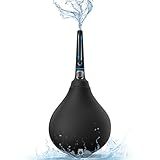 Enema Douche Anti Back-Flow,Silicone Enema Reusable Anal Douche Cleaner for Men Women Colon Cleansing,Shower Douche with Spouts Connected to Shower Hole,Vaginal Cleaner (Black, 10oz)