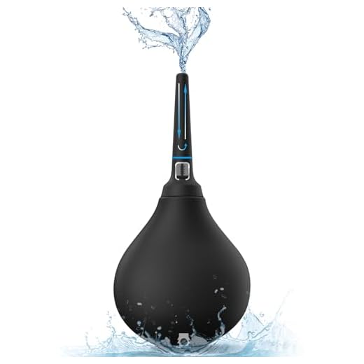 Enema Douche with Back-Flow Prevention for Colon Cleansing Detox and Constipation, Soft Silicone Reusable Anal Douche Vaginal Cleaner with Leakproof for Easy Cleaning, 10oz, Black