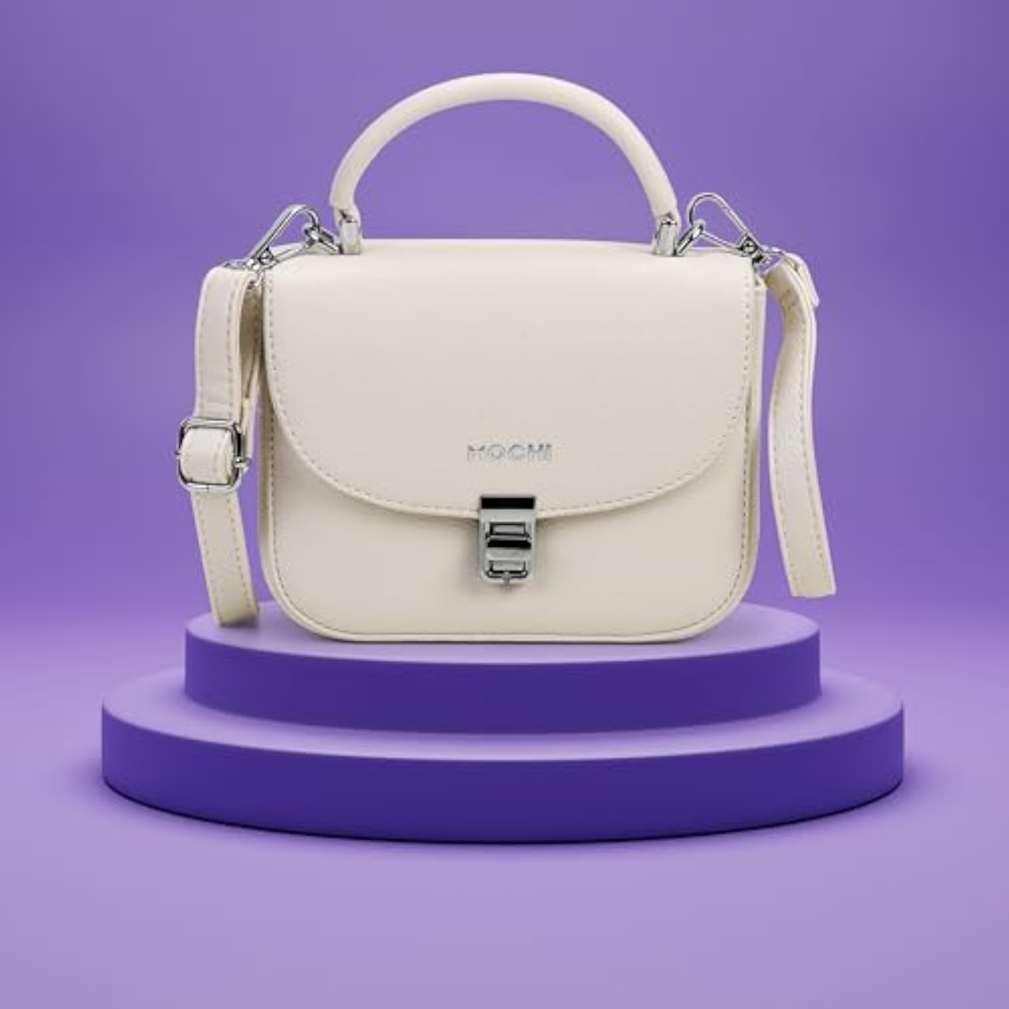 Women Casual PU Hard Body Sling Bag, Lock Closure