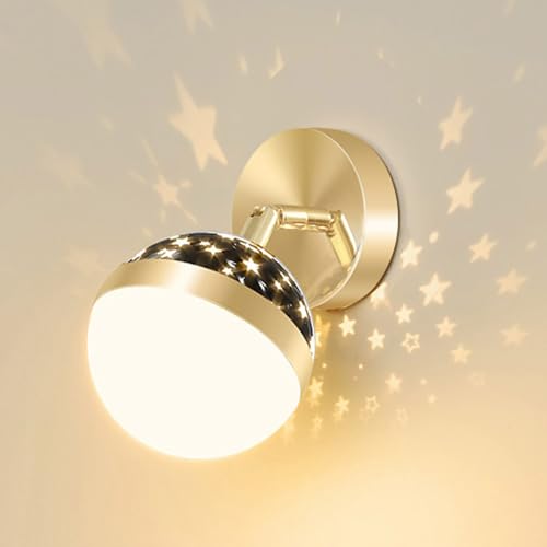 Mengjay Applique Murale Intérieure LED,Lampe Murale de Fée Lune et étoiles Murale de Chambre à Coucher,Dimmable 3 Température de Couleur Lampe Murale,pour Salon, Chambre, Couloir, Escalier