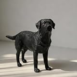 Artgenius Dog Collection-Resin Black Labrador Retriever Figurine,6.73' Lifelike Labrador Statue Sculpture for Desk,Table,Shelf