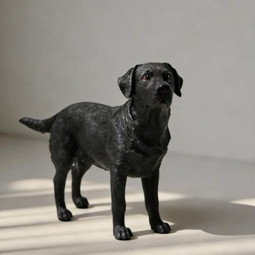 Artgenius Dog Collection-Resin Black Labrador Retriever Figurine,6.73" Lifelike Labrador Statue Sculpture for Desk,Table,Shelf