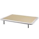 Estructura de hierro Naturconfort Base tapizada perfilada, Madera, Plata, 160x200cm