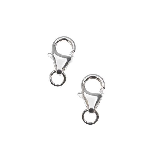 Beadaholique Sterling Curved 2-Piece Lobster Clasps, 10mm, Silver