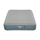 Bestway AlwayzAire Gray 14 Inch Indoor Outdoor Camping Inflatable Air Mattress Bed with Rechargeable USB Electric Built In Pump, Queen