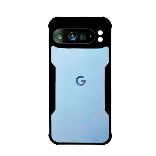 Image of AIBEX Crystal Clear Back Cover Case for Google Pixel 9 Pro XL 5G | 360 Degree Protection | Shock Proof Design | Transparent Back Cover Case (PC & TPU, Black Bumper)