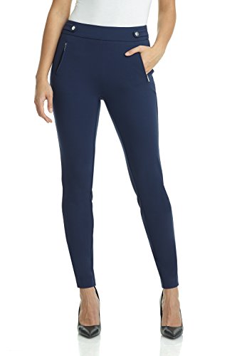 Rekucci Women's Secret Figure Pull-On Knit Skinny Pant (4, Navy) - //coolthings.us