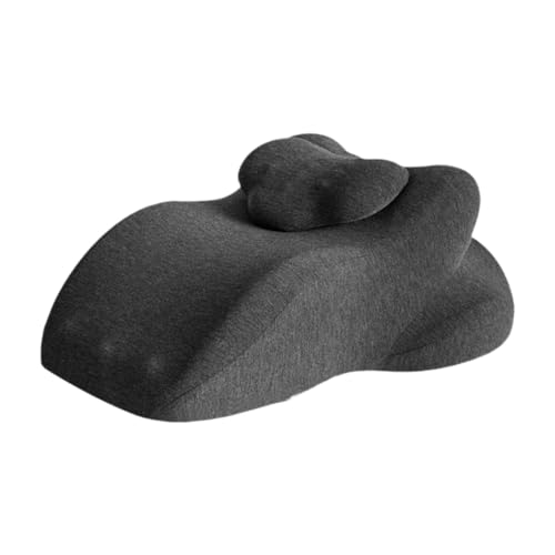 Image of Face Down Pillow Comfortable Back Support for Reading Sleeping Women Dark Gray