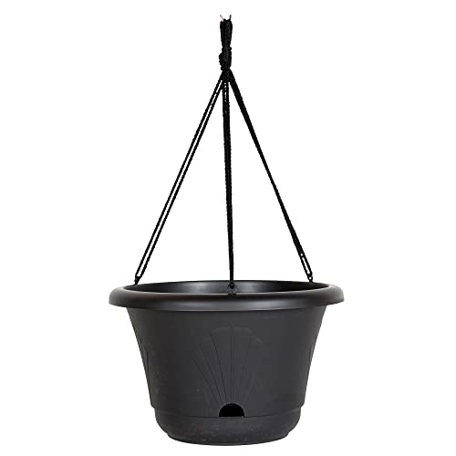 Bloem Lucca Self Watering Hanging Basket, 13", Black #TOP30