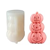 Halloween Pumpkin Candle Molds,3D Halloween Candle Mold Silicone Epoxy Resin Casting Molds for Candle Making Home Decorate Candle Making Aromatherapy Gypsum Candles Clay Craft