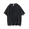 Vintage Anime Graphic T-Shirt, Cotton, Acid Wash Black, Oversized Streetwear Style, S-3XL (Black-K143C,S) #2